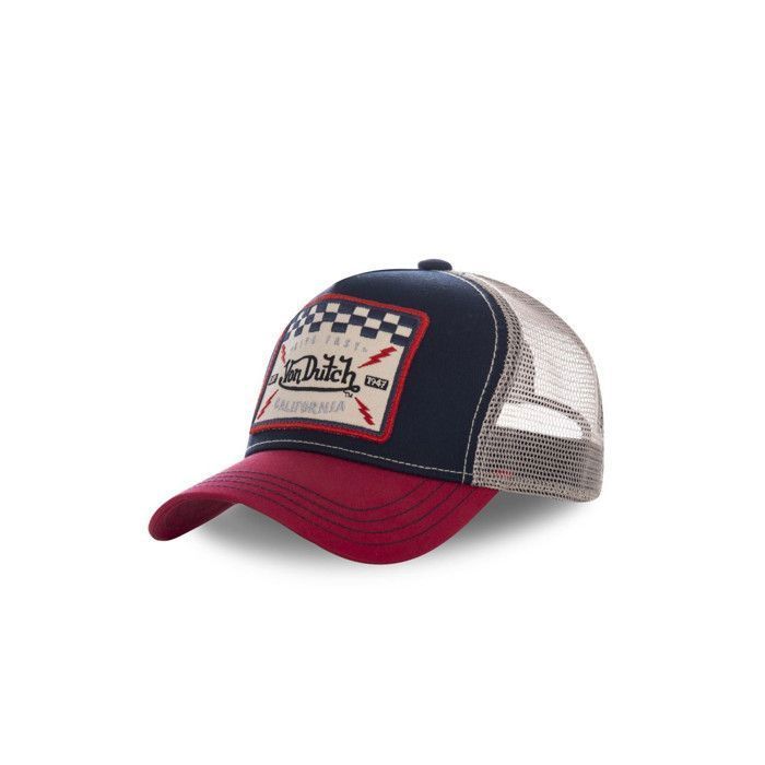 Vondutch Boys' Square Trucker Cap - Trucker Style - Rigid Mesh - Blue | Red | Grey - Rounded Brim