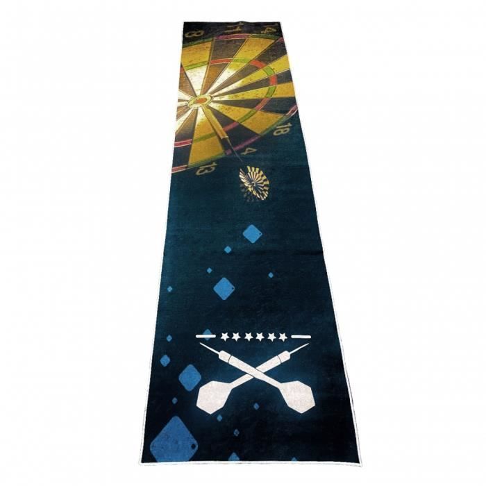 Tapis de fléchettes ultime - TEPPICH-TRAUM - Größe 80 x 285 cm - Cible détaillée - Ligne de lancer blanche