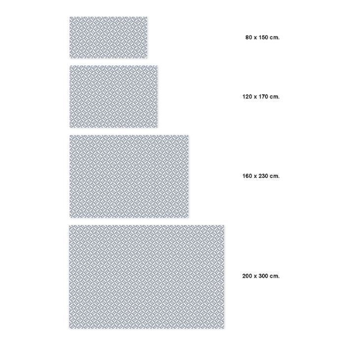 Blauw geometrisch panorama vinyl vloerkleed 60x110 cm - PVC vloerkleed voor keuken, kantoor en woonkamer