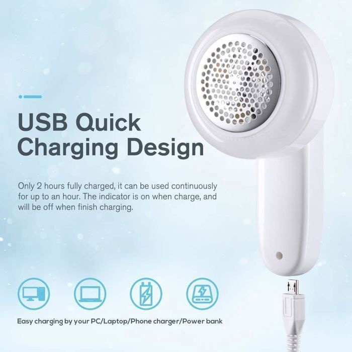 Rasoir Anti Bouloche, Anti Bouloche Rasoir Rechargeable avec 2 Lame de Rechange Pinceau Rasoirs Anti-Bouloches