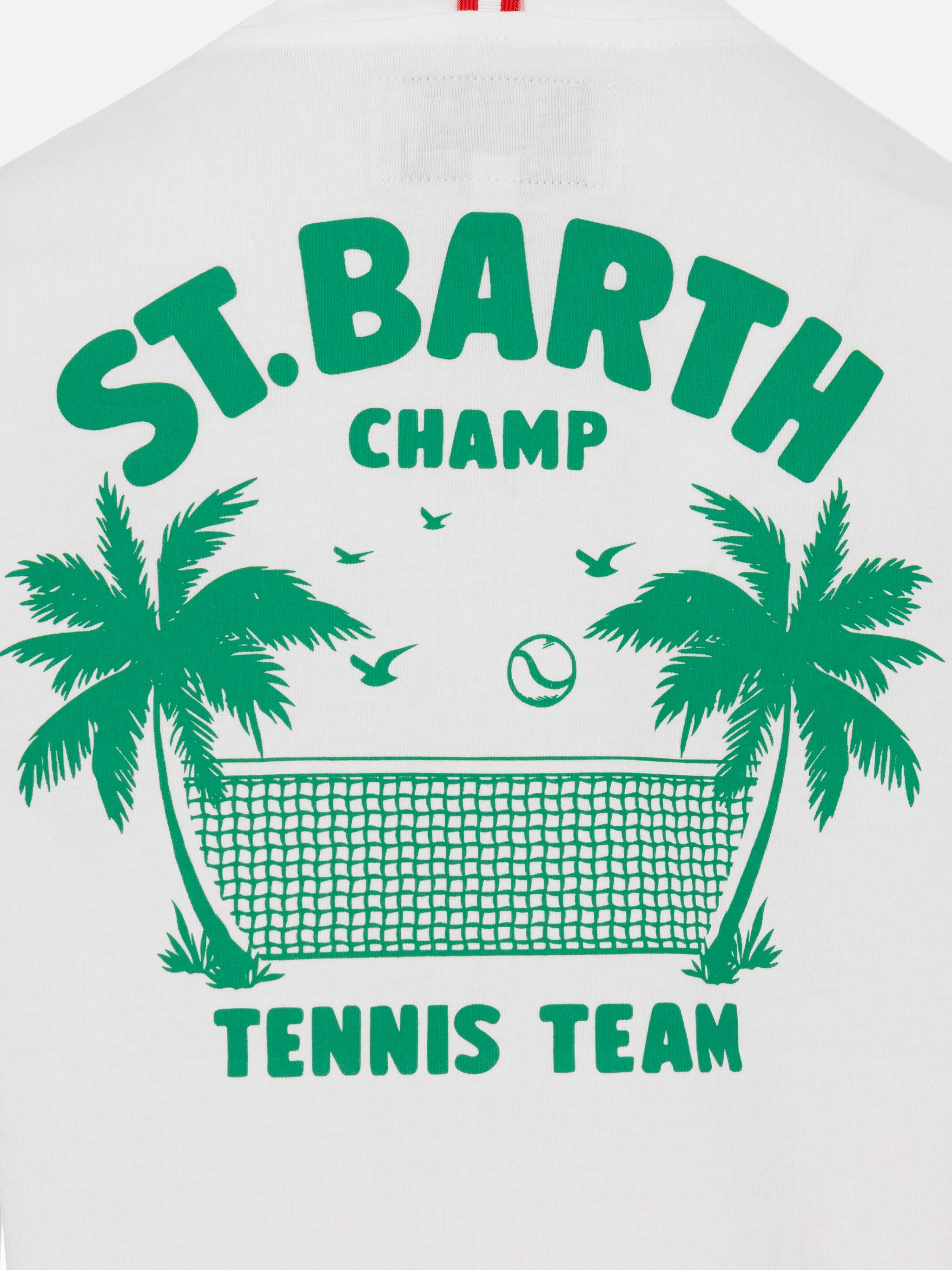 Katoenen T-shirt met opdruk van het tennisteam van Saint Barth.