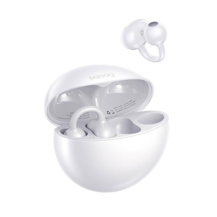 Écouteurs Sans Fil Bluetooth 6.0 - SANAG S-S6SUltra Blanc perlé - Étanche IP67 - 42h Autonomie-Localisation Anti-perte