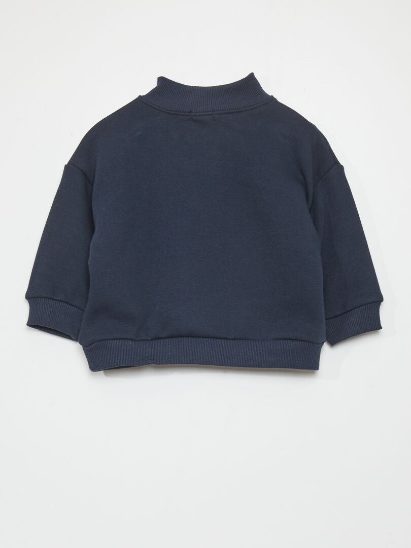 Blusa de gola alta com botões - Sempre mais macia - AZUL