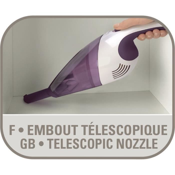 ROWENTA Aspirateur à main Extenso AC232001, Sans fil, Autonomie 10 min, Bac à poussière 350 ml