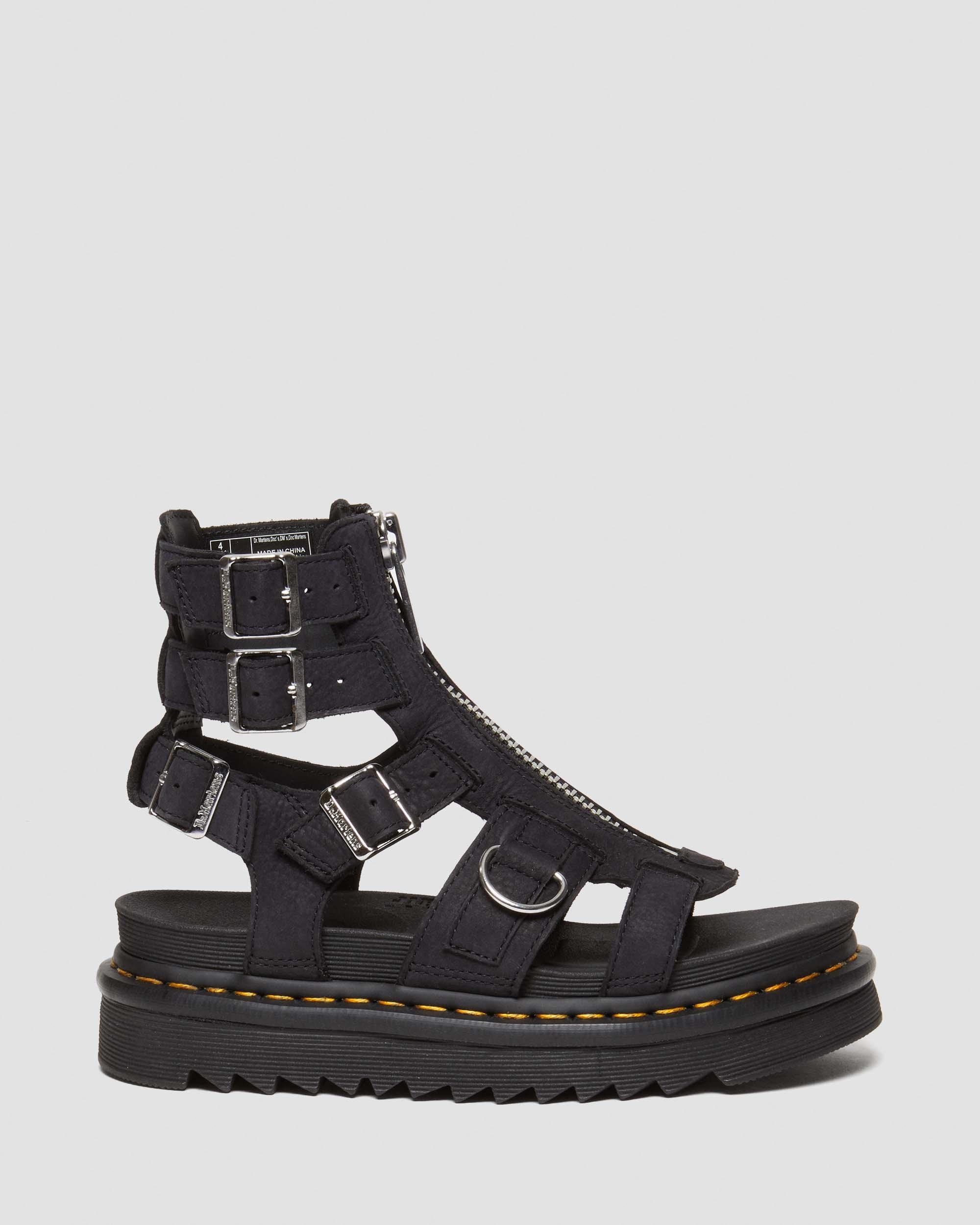 Olson Tumbled Nubuck Leder Gladiatorsandalen mit Reißverschluss