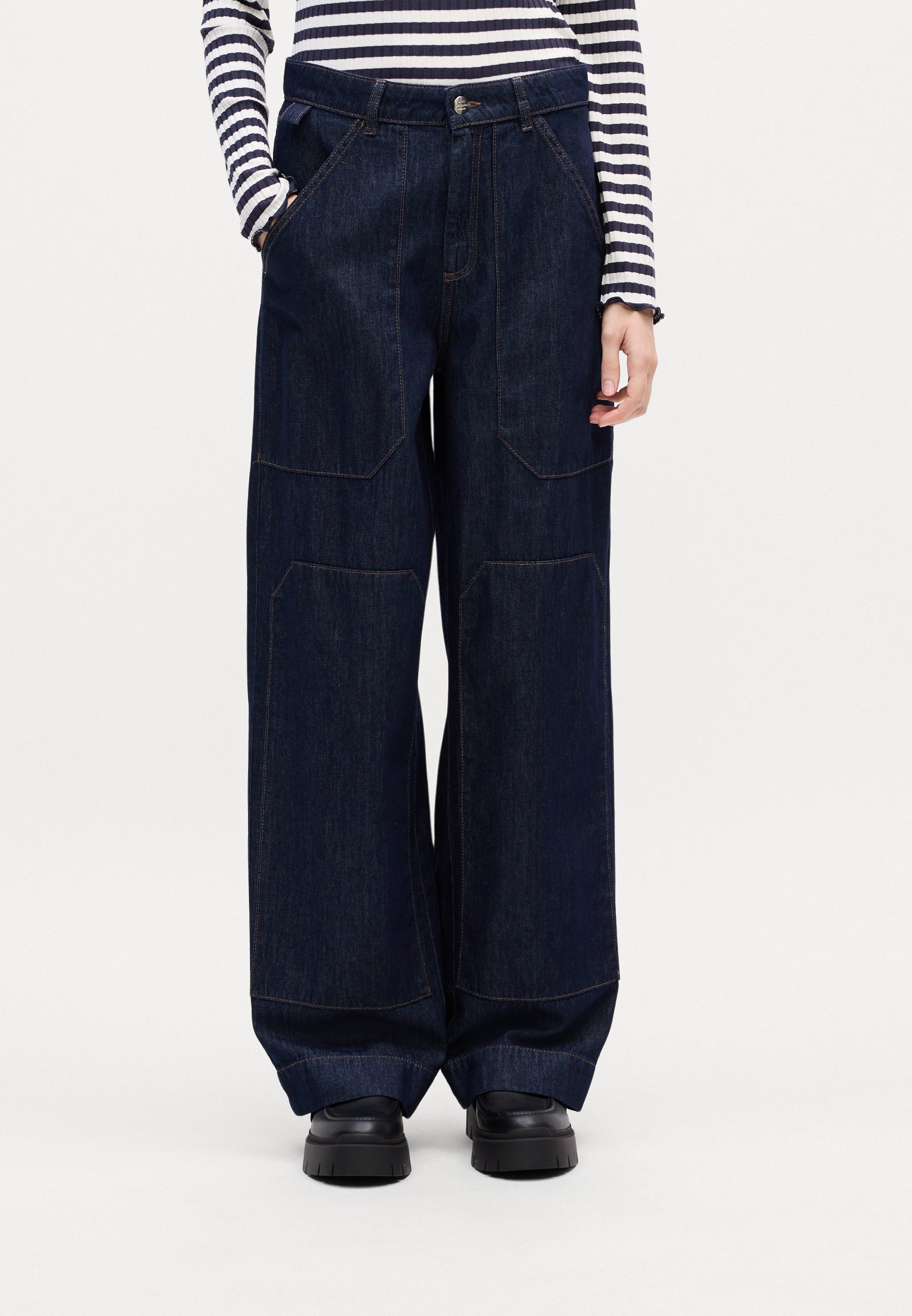 Mads Nørgaard COZY BONNIE PANTS - Relaxed fit jeans - donker indigo