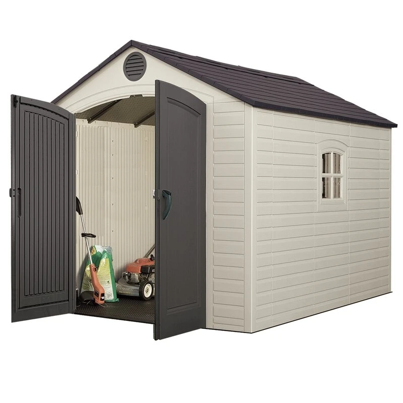 8 Fuß Breite x 10 Fuß Tiefe. Traditioneller Geräteschuppen aus Kunststoff (D-Format).