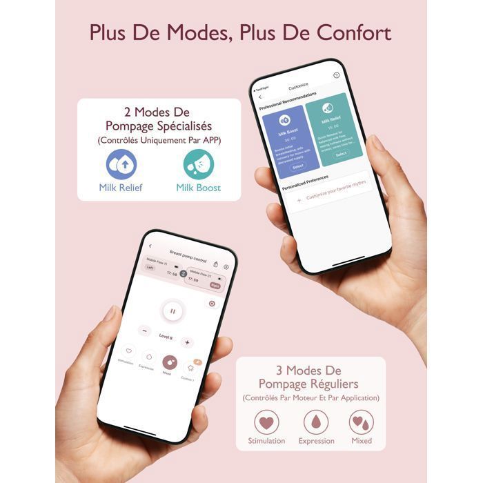Bomba tira-leite elétrica Momcozy Mobile Flow com mãos livres, controle discreto por aplicativo, M9 24mm