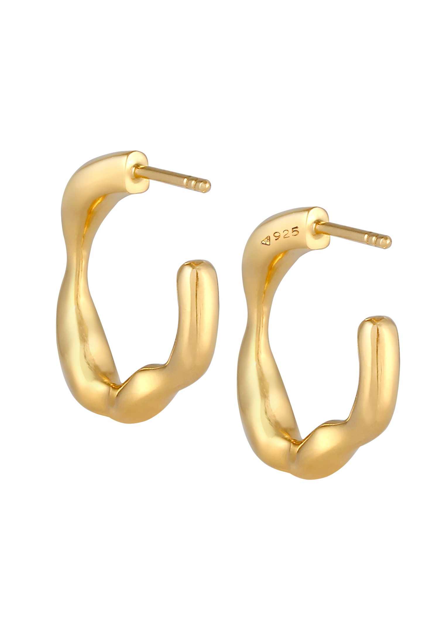 Elli PREMIUM Elli PREMIUM Boucles d'oreilles Femmes Créoles Texture Déclaration Élégante en argent sterling 925