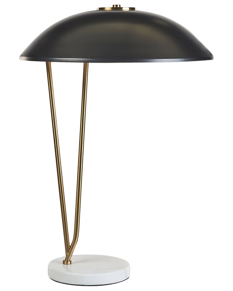 Lampa stołowa metalowa złota z czarnym