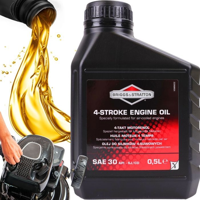 Aceite mineral para motores de cortacésped Briggs & Stratton, 0,5 L, SAE 30W.