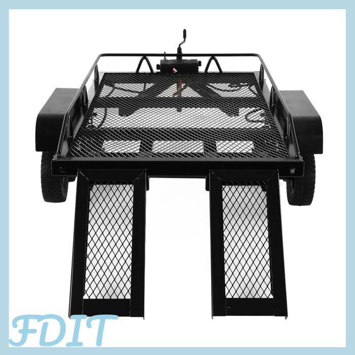 GOTOTOP 1/10 Rimorchio per auto RC, rimorchio in metallo resistente per veicoli giocattolo Traxxas SCX10 90046