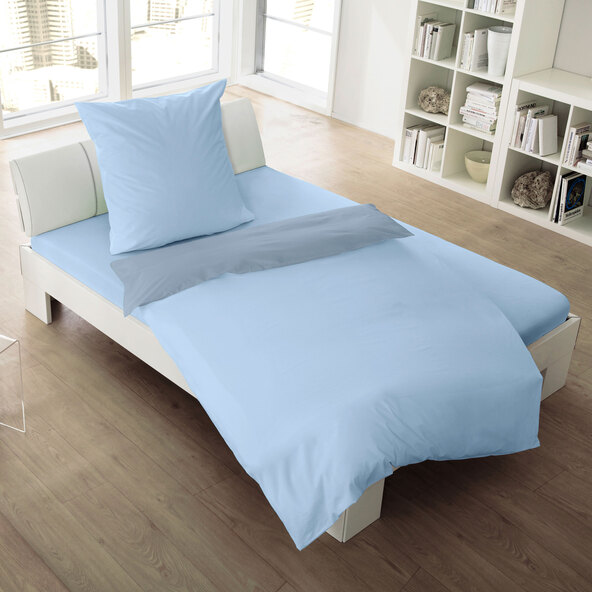 Luxury satin bed linen, 135 x 200 cm, blue