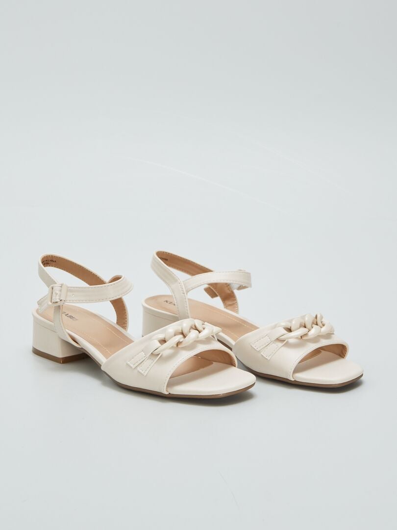 Sandalen met hak - BEIGE