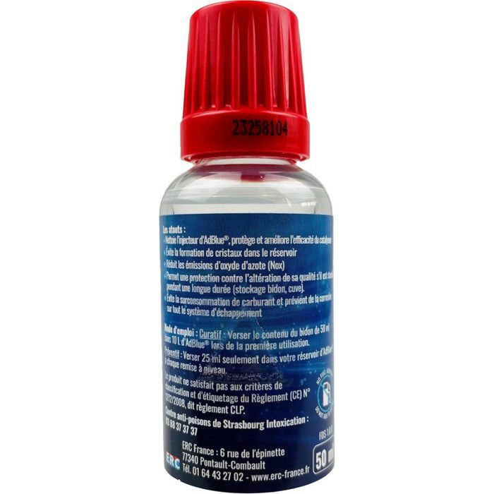 AdBlue Additive - Anti-crystallization - Cleans AdBlue injectors - Diesel engine - ERC - 50ml