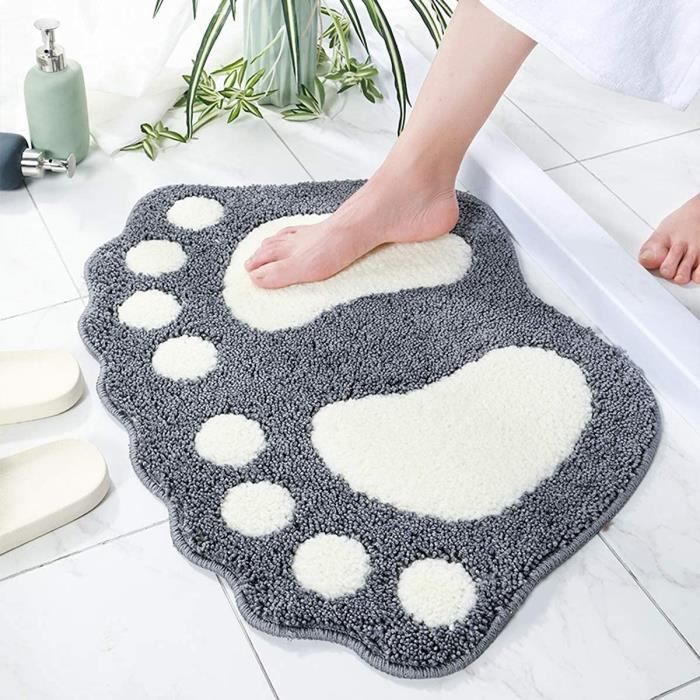 Tapete de banho absorvente, antiderrapante, macio em microfibra, lavável, para banheiro, chuveiro e quarto.