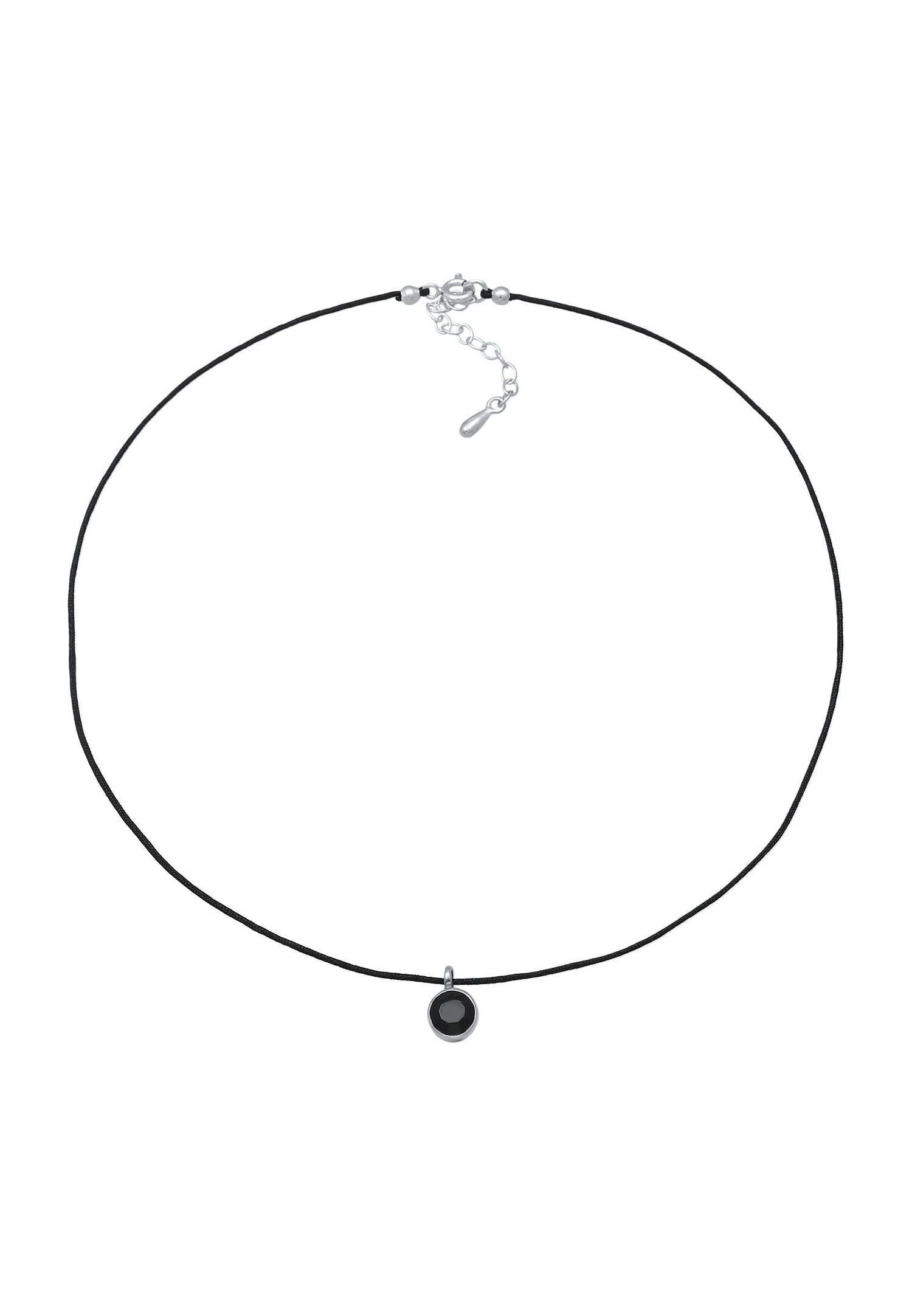 Elli Femmes choker en nylon avec cristal en argent sterling 925