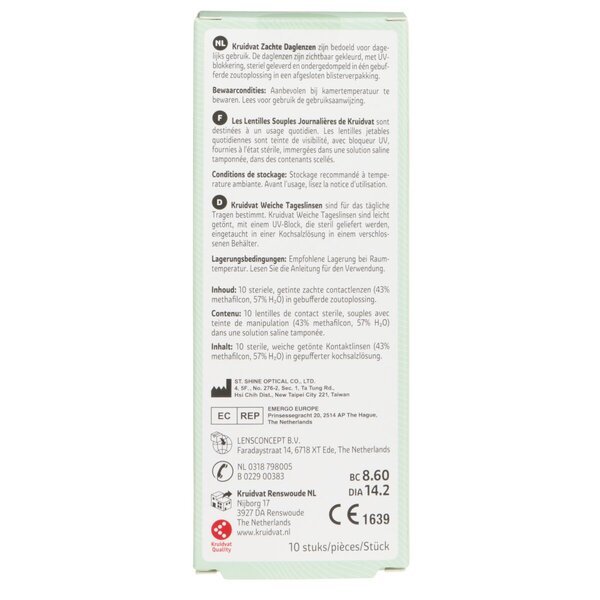 Kruidvat Opticare -7.00 mīkstās ikdienas kontaktlēcas<br>Medicīnas ierīce - 10 gab.
