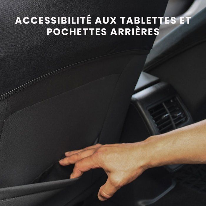 Capas para bancos de carro - XLCOVER - Design dividido - Compatível com airbag - Capas para bancos dianteiros, encostos de cabeça e banco traseiro