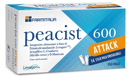 Peacist 600 Attack Nahrungsergänzungsmittel gegen Harnwegsinfektionen, 14 Beutel