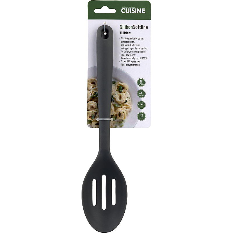 Cuchara ranurada de silicona negra Softline Cuisine