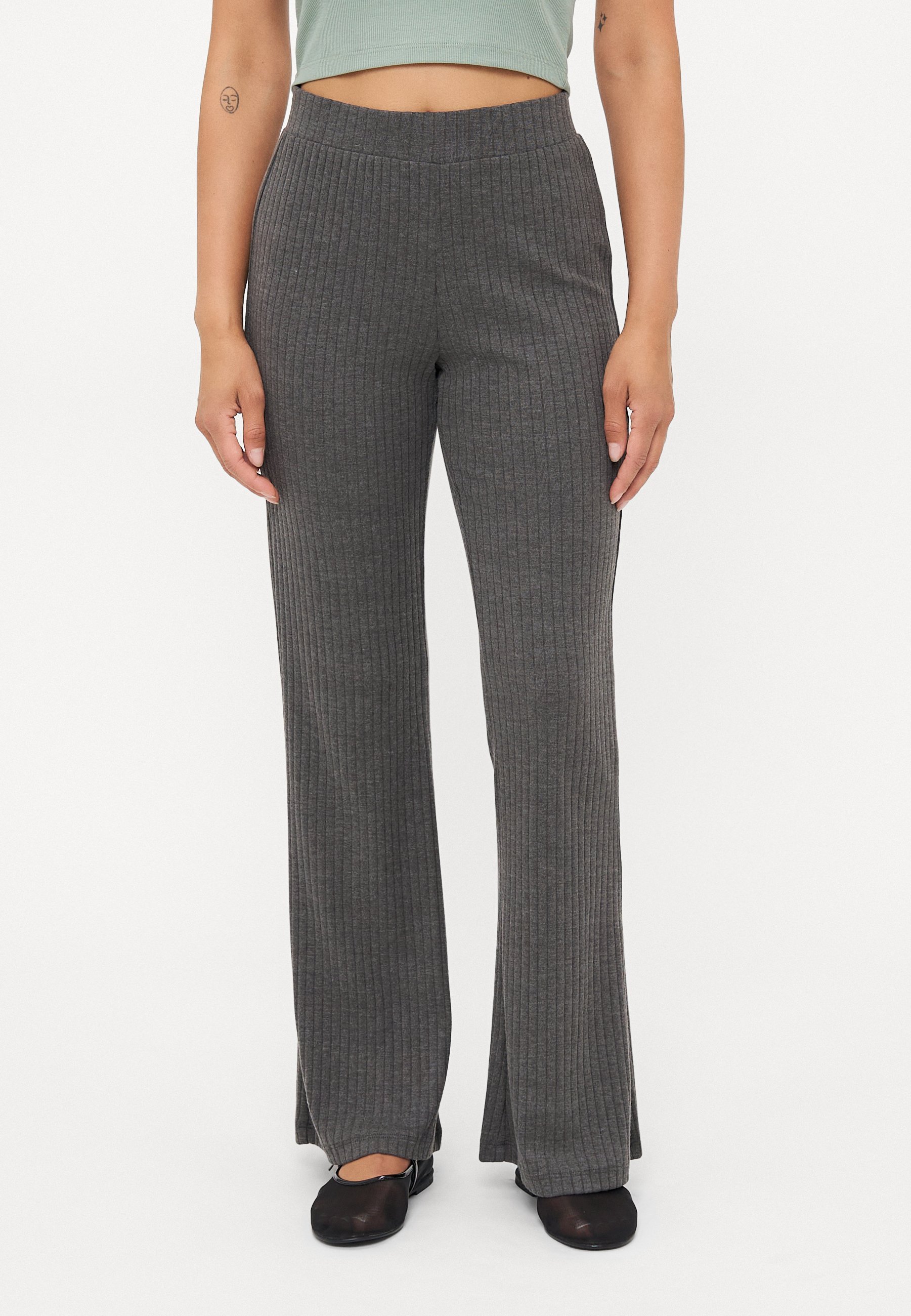 Even&Odd Petite Broek - donkergrijs gemêleerd