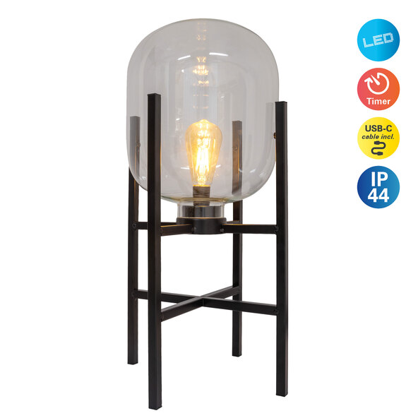 Lampă de piedestal LORA cu LED, alimentată cu baterii