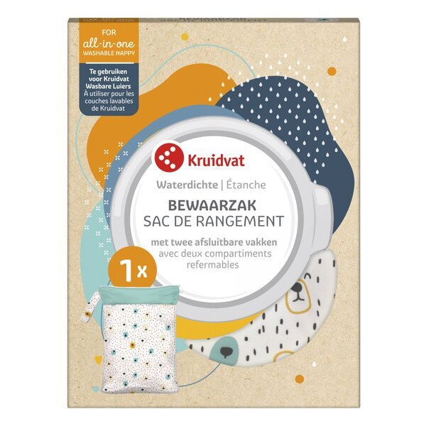 Kruidvat vrećica za pohranu perivih pelena s printom medvjeda<br>bijela