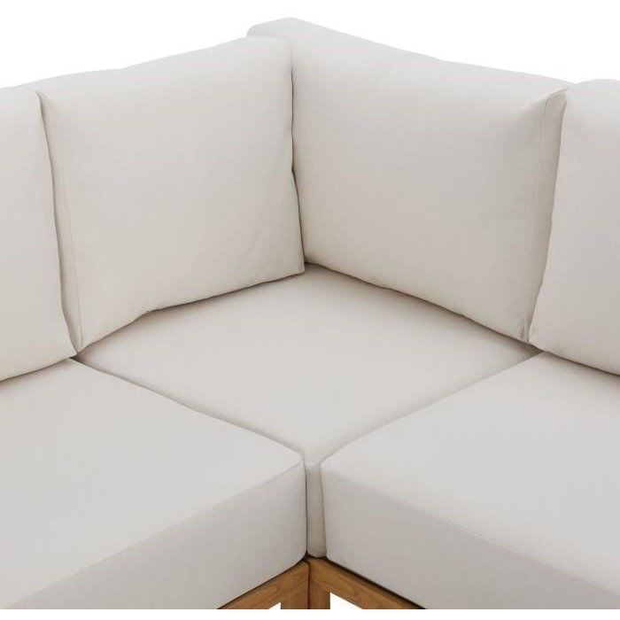 SANTA hoekbank tuinset - Aluminium met houtlook - 5 personen - Ecru