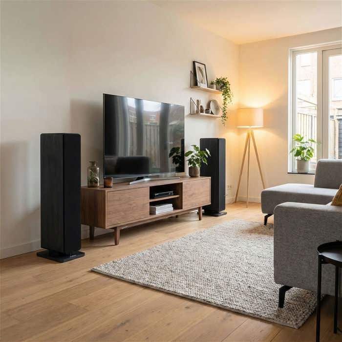 Audizio ARCO - Pack Home Cinema Système Stéréo Noir 450W avec Enceintes Colonnes, Subwoofer 6.5
