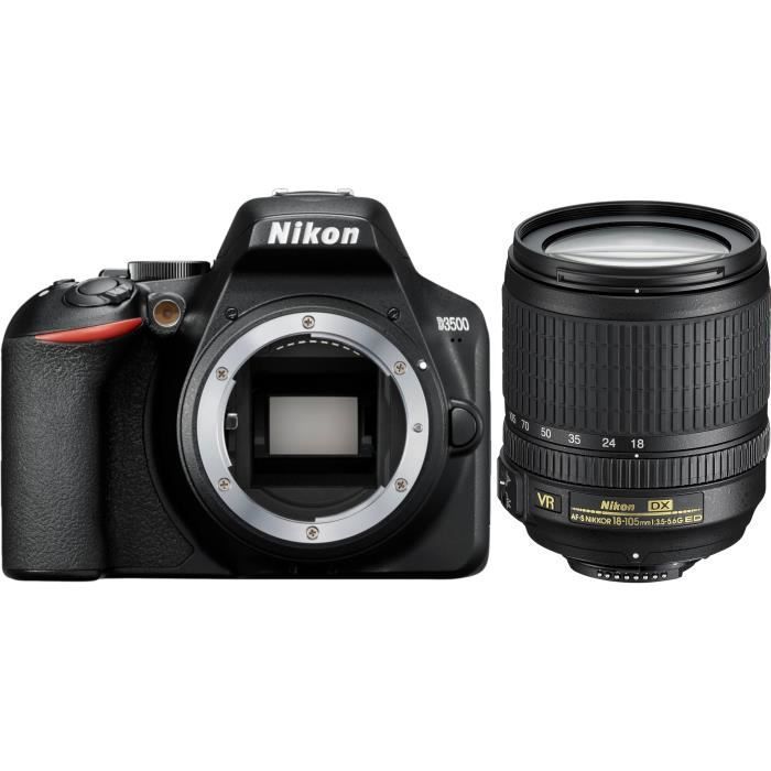 NIKON D3500 Appareil photo Reflex + AF-S 18/105 VR - 24,2 Mp - CMOS DX - objectif stabilisé polyvalent (x 5,8) -3