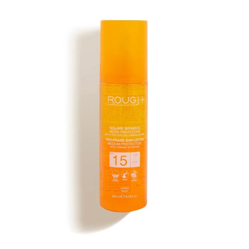 ROUGJ Rougj Tweefasige Zonnebrandcrème SPF 15 Zonnebrandcrème 200 ml Bruiningsversterker