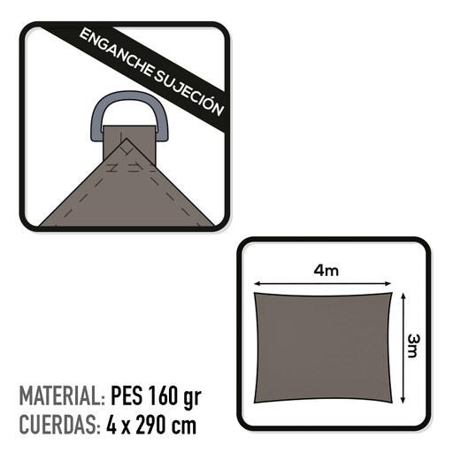 Auvent rectangulaire d'ombrage Aktive Garden