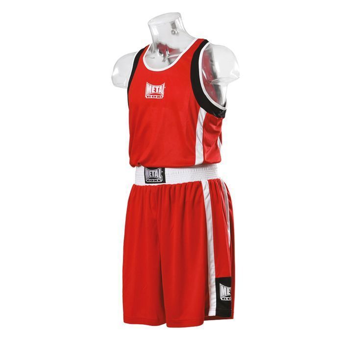 -Roupa de boxe infantil de metal - Tamanho XS - Vermelha