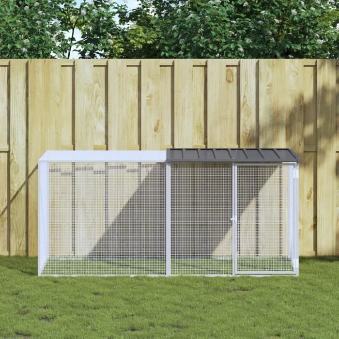 vidaXL Poulailler avec toit anthracite 203x98x90 cm acier galvanisé 3189039