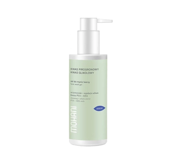 Mohani Derm żel do mycia twarzy z kwasem pirogronowym i glikolowym 150 ml