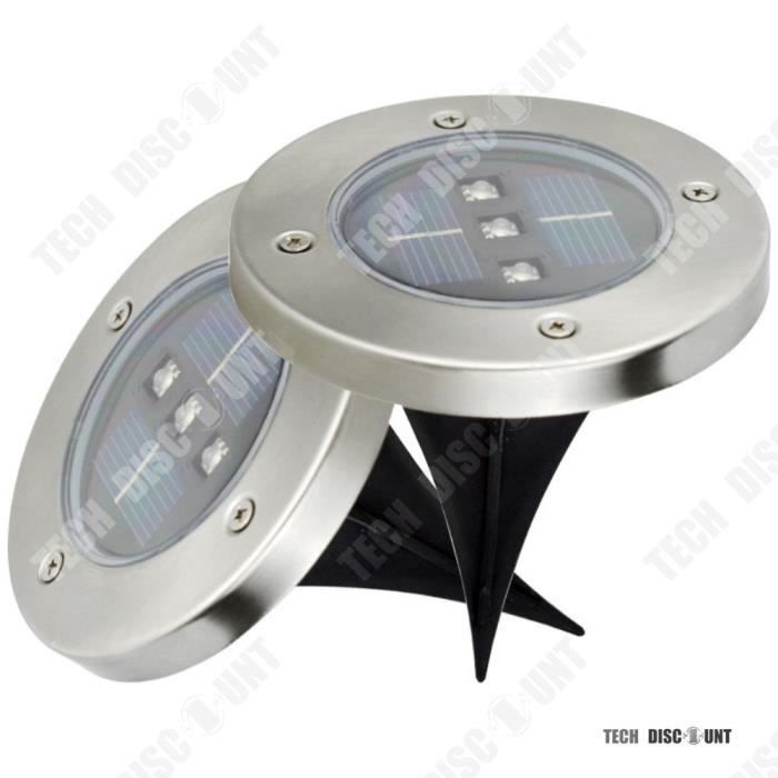 TD® Lampe solaire projecteur extérieur détecteur de mouvement led puissant chaud grande capacité encastrable lumière jardin parc