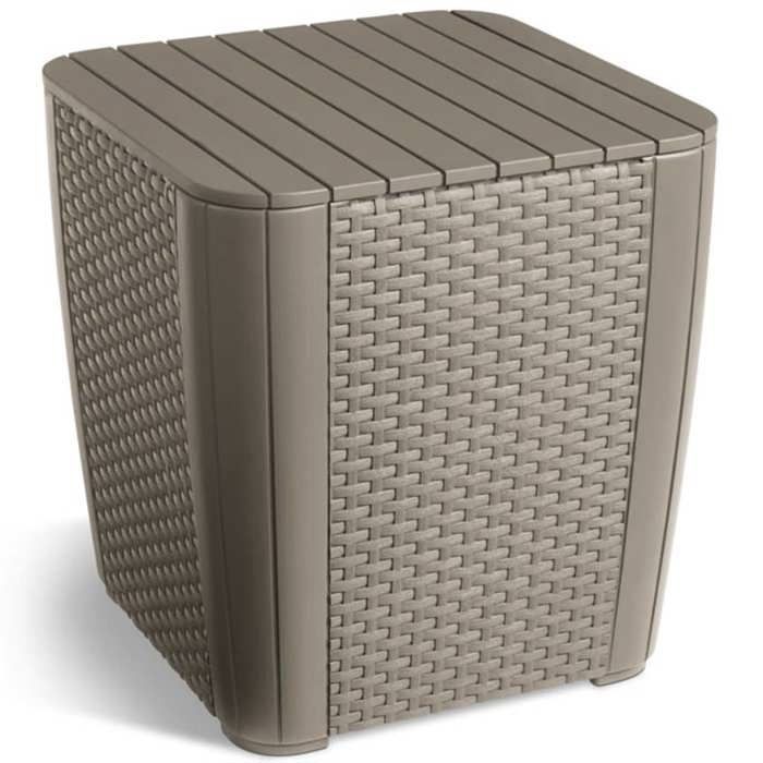 Keter Luzon Garden Side Table, Flat Wicker, Cappuccino 420012