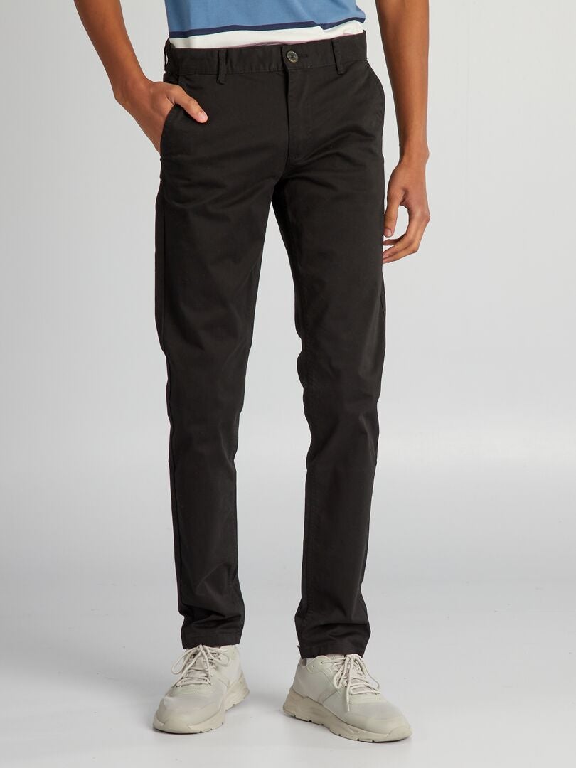 Calça chino slim fit em puro algodão, tamanho G36 + 1 m 90 - Preta