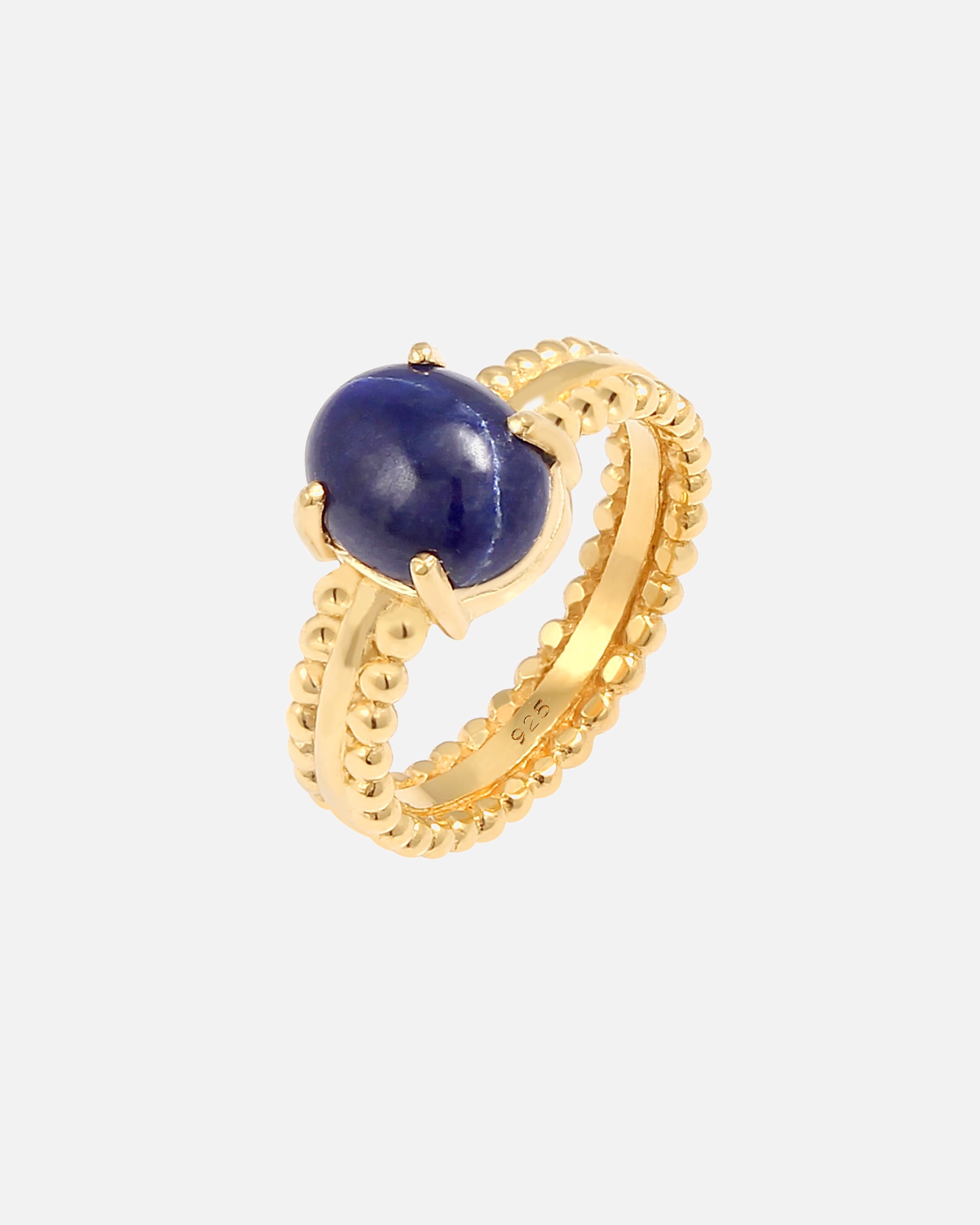 Elli PREMIUM féminin élégant avec pierre Lapis Lazuli en 925/1000 argent massif et plaqué or