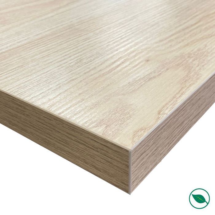 Encimera laminada HPL de roble claro de 2000 x 650 x 38 mm con certificación FSC - Gama Signature de FORESTEA. Dimensiones: 2000 mm x 650 mm x 38 mm