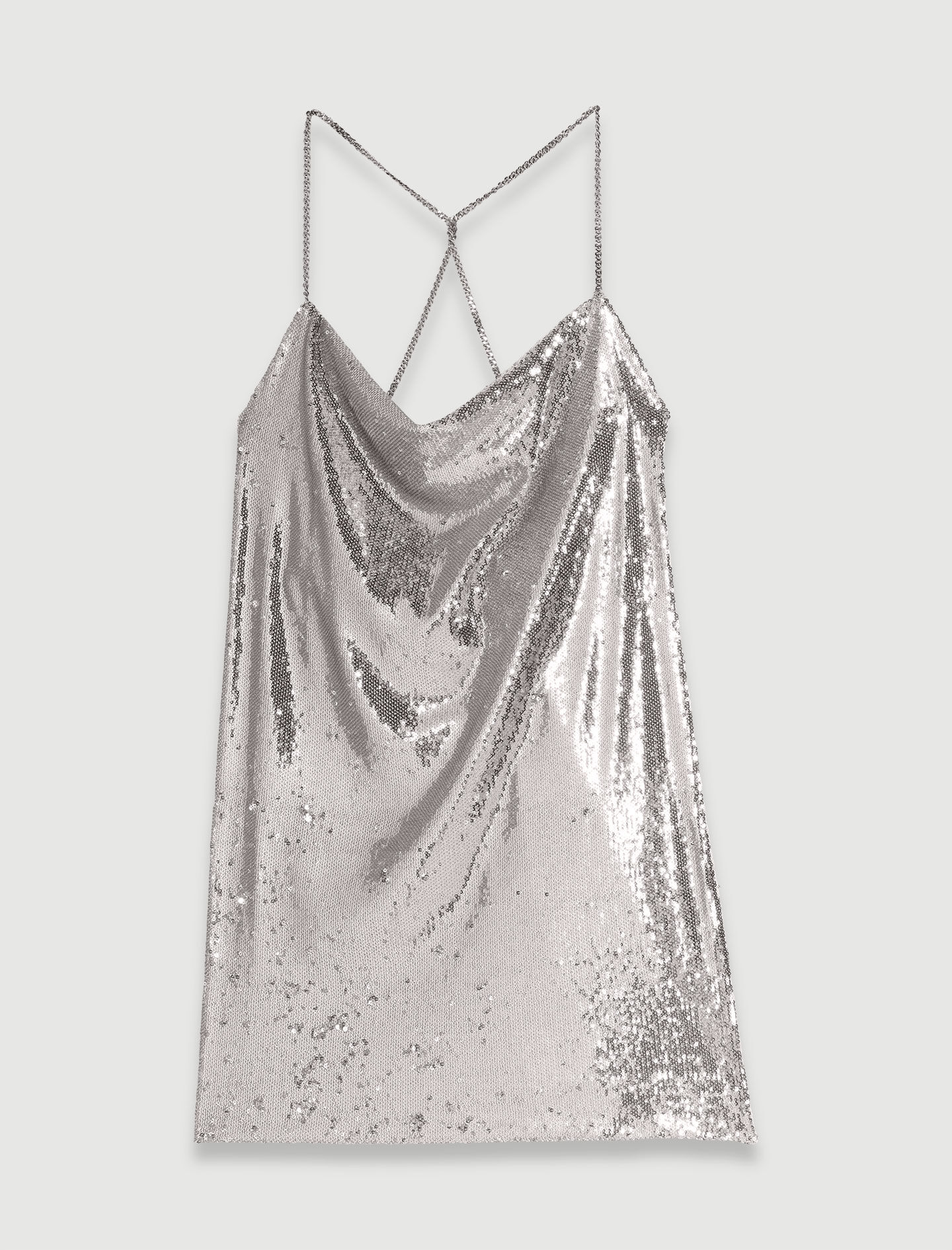 Rochie scurtă strălucitoare - Argintie