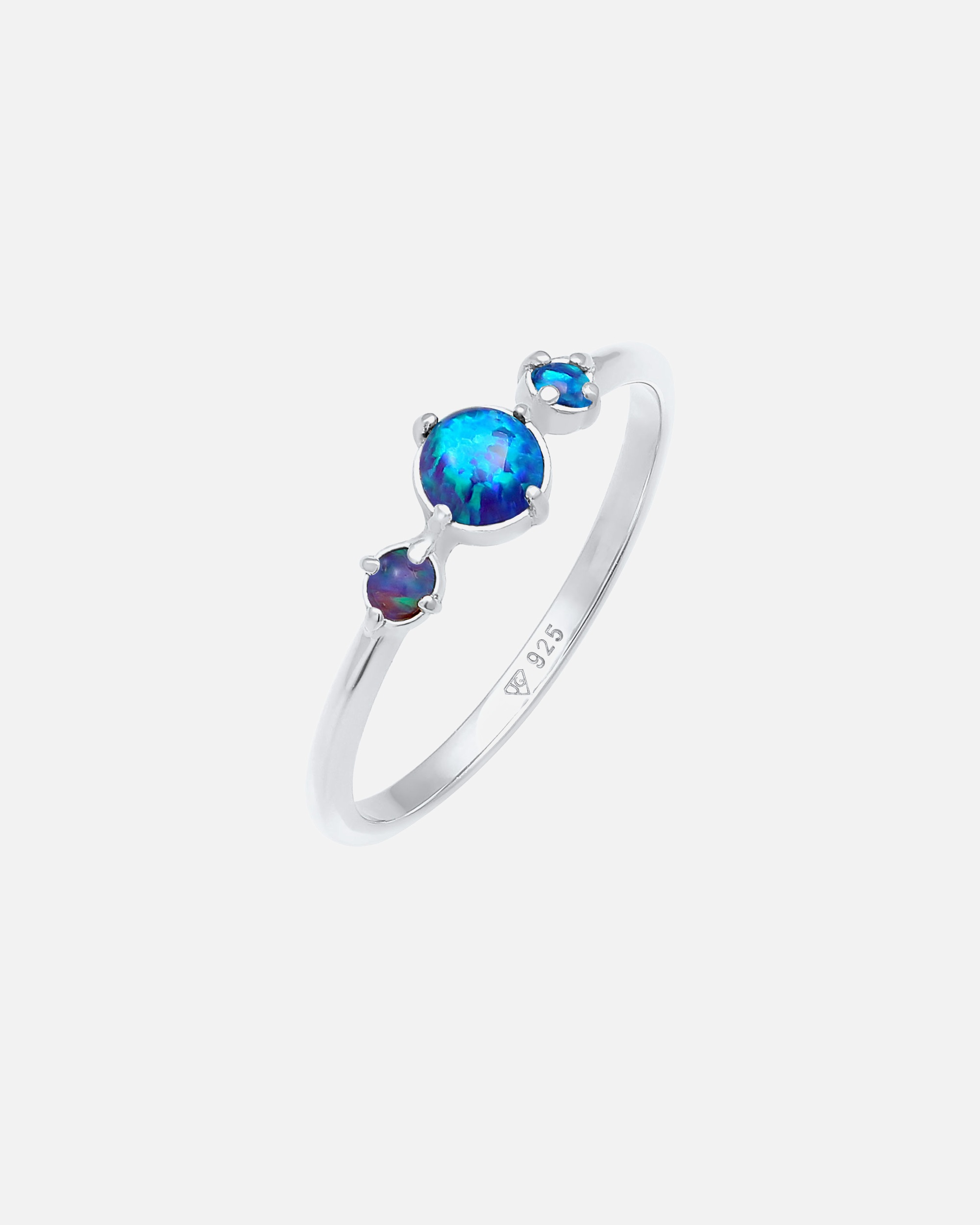 Elli Femmes Bande Géo Vintage Tendance avec Opale Synthétique en Argent Sterling 925