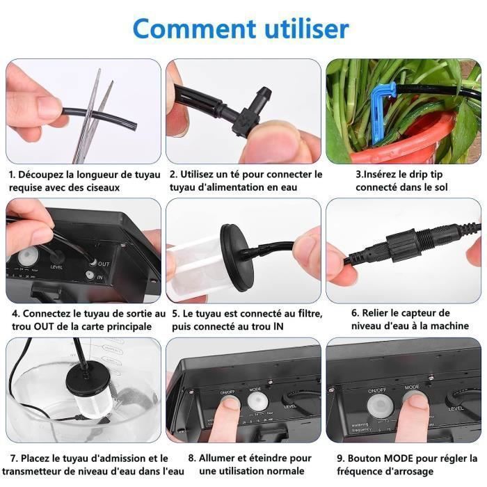 KENLUMO Solar Powered Automatic Drip Irrigation Kit - 15m Hose for Garden