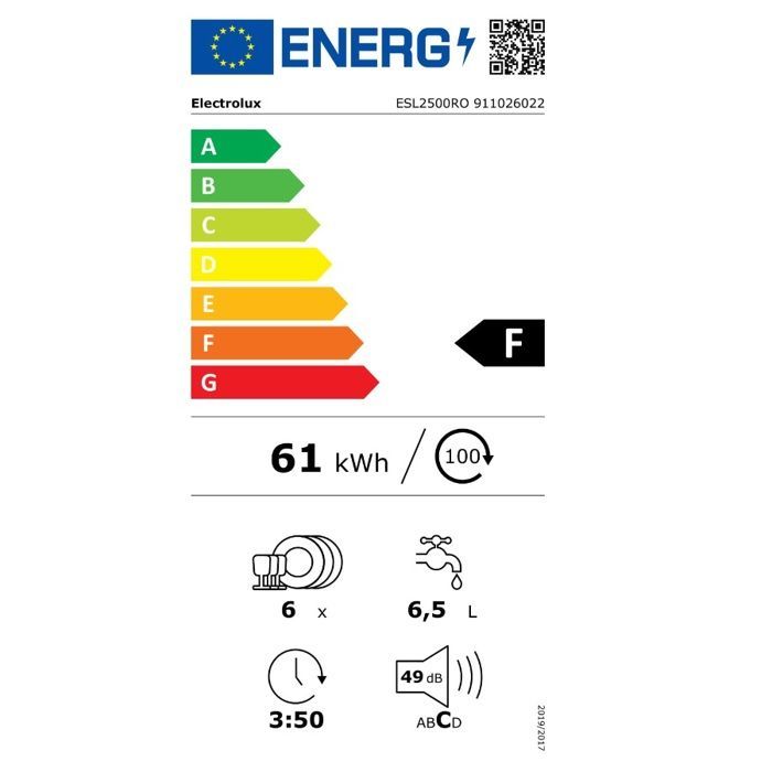 Lava-louças totalmente integrada Electrolux ESL2500RO1