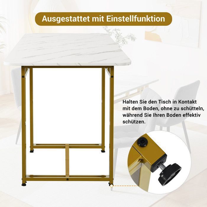 120×70 cm Ensemble Table à Manger avec 4 Chaises - Set Table et Chaise Cuisine Salon Moderne - Chaises en Velours Noir