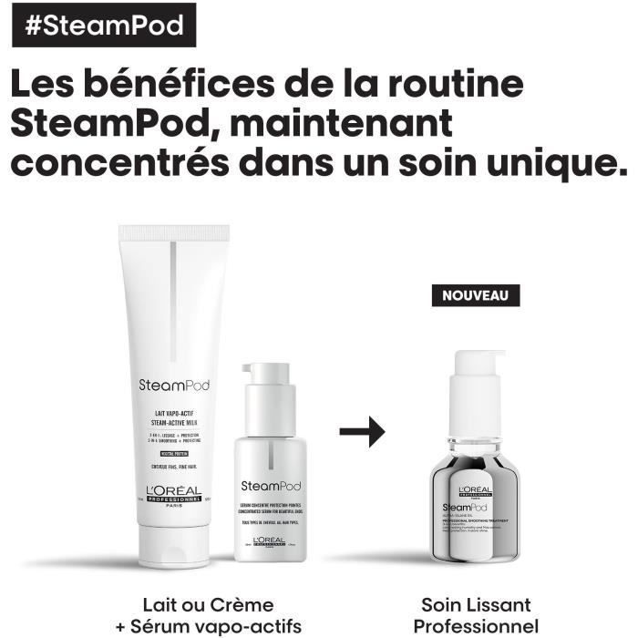 Soin Lissant Professionnel pour Steampod L'Oréal Professionnel - Soin thermo-protecteur enrichi en Alpha-silane -50ml