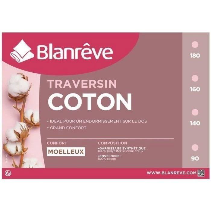 Cojín almohadón de algodón BLANREVE - 160 cm - Blanco