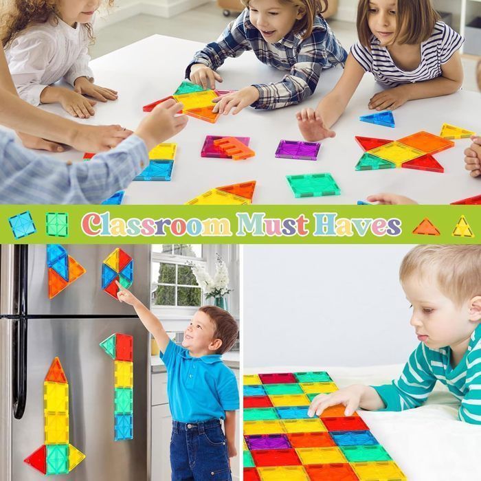Set de construcción magnético de 100 piezas para niños - Bloques de construcción magnéticos educativos - Set de regalo - Juguete rompecabezas para niños de 3 a 9 años