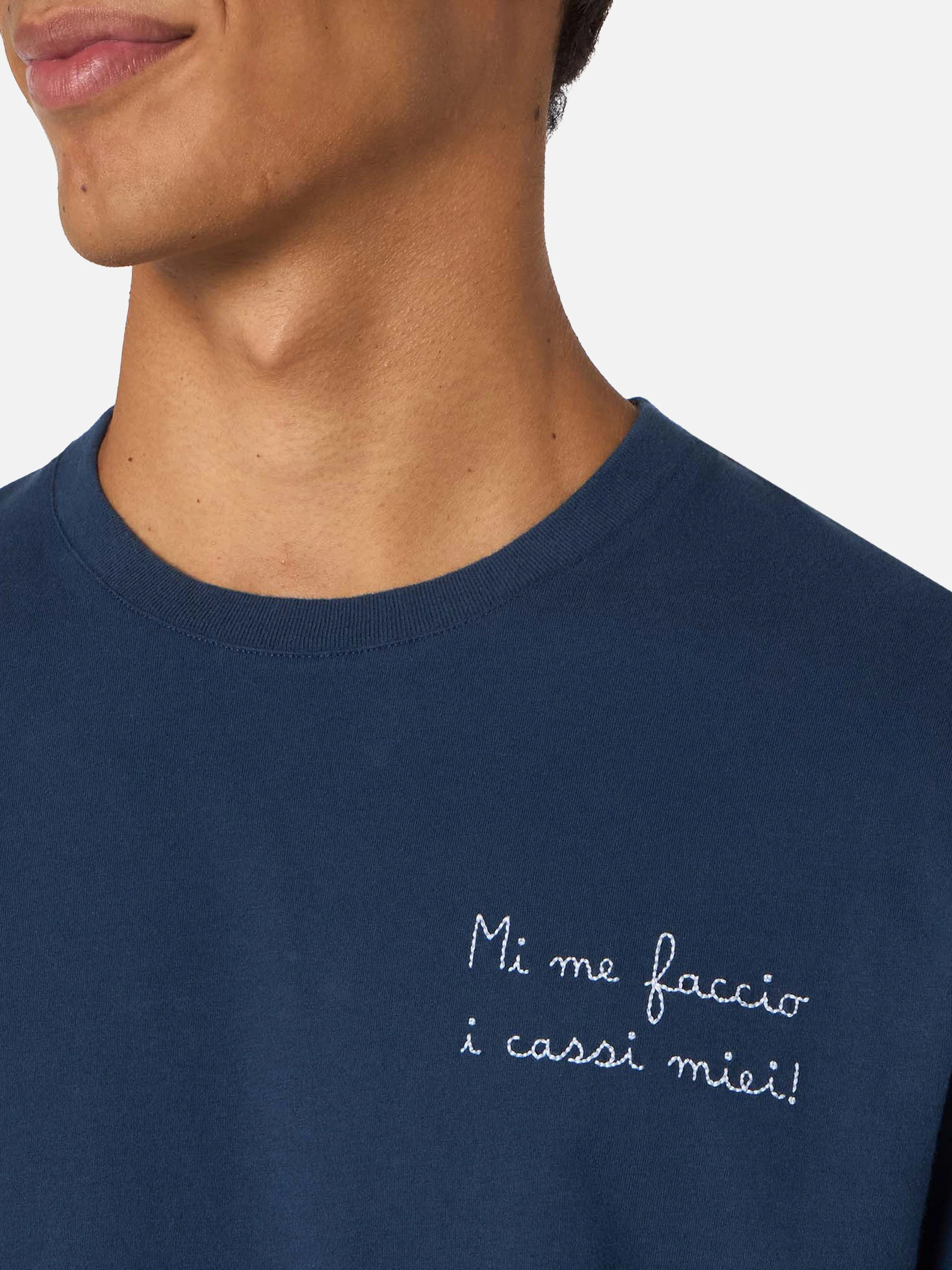 T-shirt homme Luton Blue avec broderie « Je gère ma propre entreprise » | VACAN